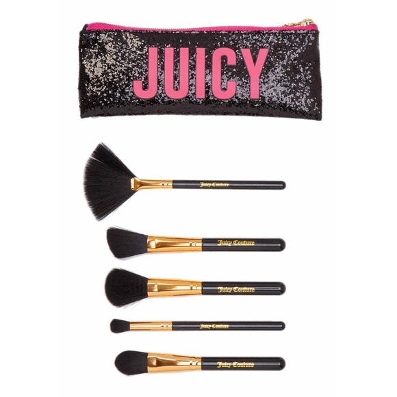 New / Juicy Couture Cosmetic Brush Set of 5 - Picture 2 of 2
